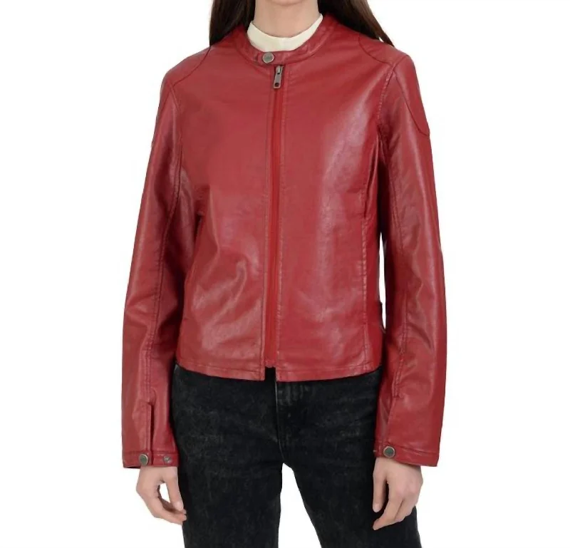 Leather Jacket In Red