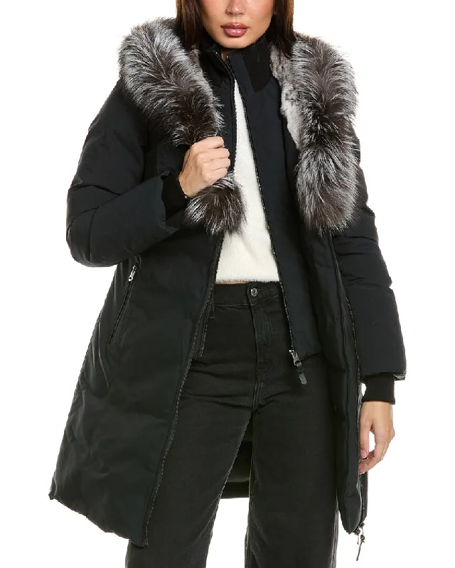 Mackage Trish X Leather-Trim Down Coat