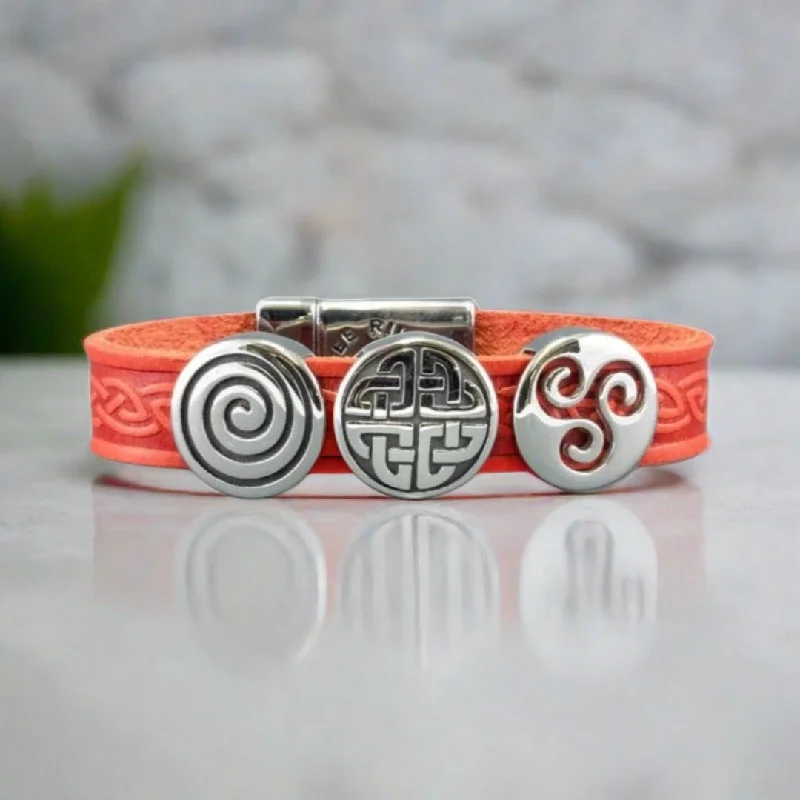 Celtic Leather Red Aoife Cuff Bracelet