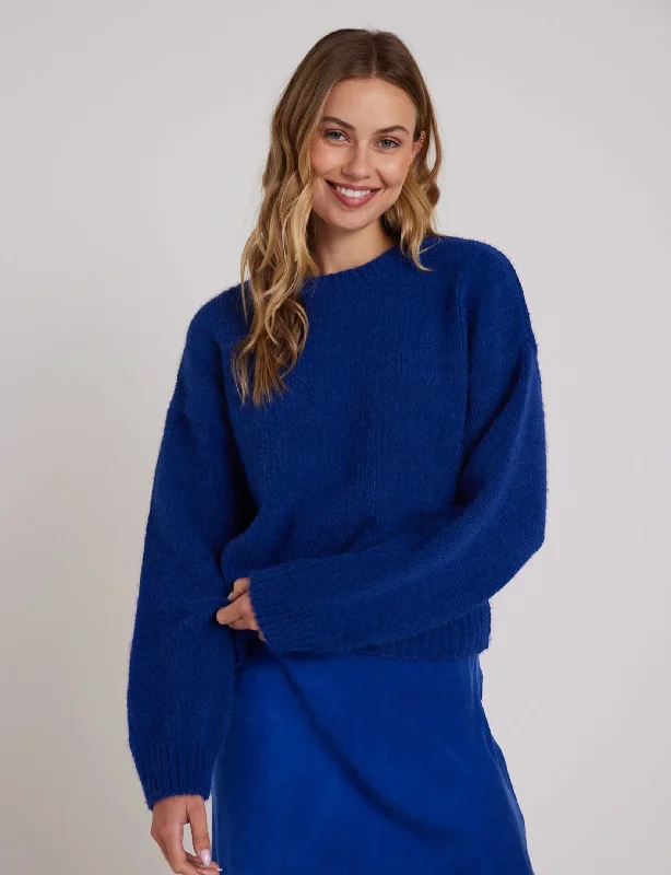 Drop Shoulder Sweater, Rich Cobalt