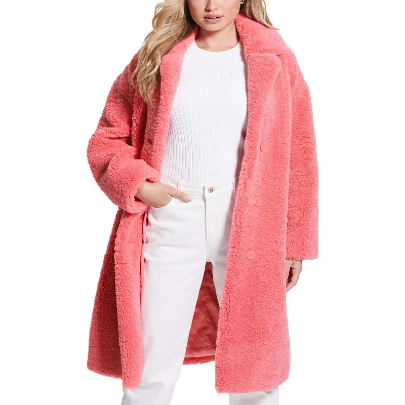 Alina Womens Faux Fur Heavy Teddy Coat