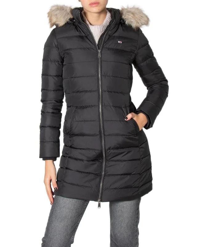 Tommy Hilfiger Jeans Tommy Hilfiger Womens Essential Down Puffer Jacket with Faux Fur Hood Black