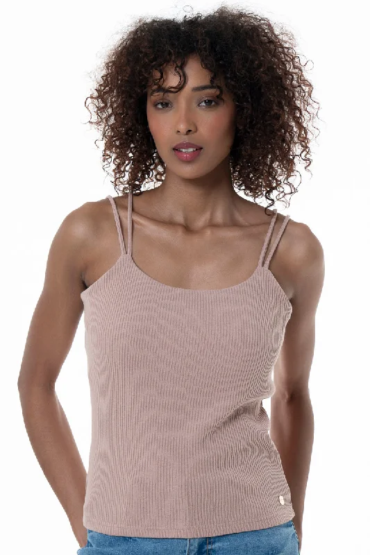 Double Strap Cami _ 152299 _ Taupe