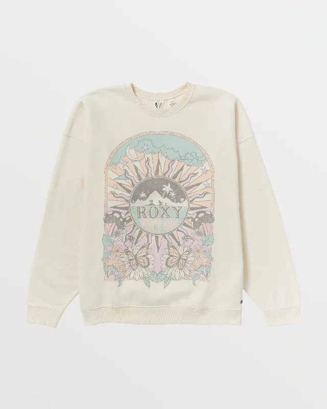 Lineup Oversized Crew Neck Sweatshirt - Egret