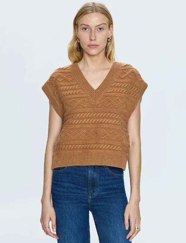 Marta Sweater Vest, Caramel