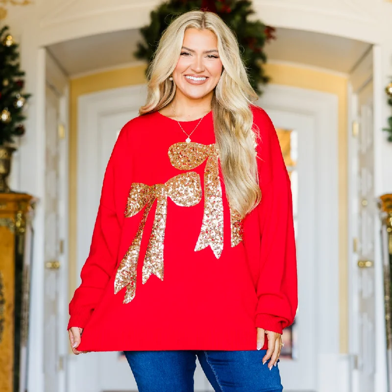 Presents Beautifully Wrapped Sweater, Red