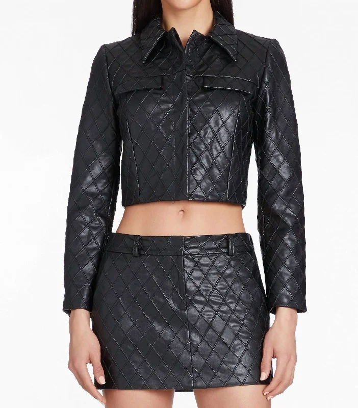 Robbie Faux Leather Jacket In Black