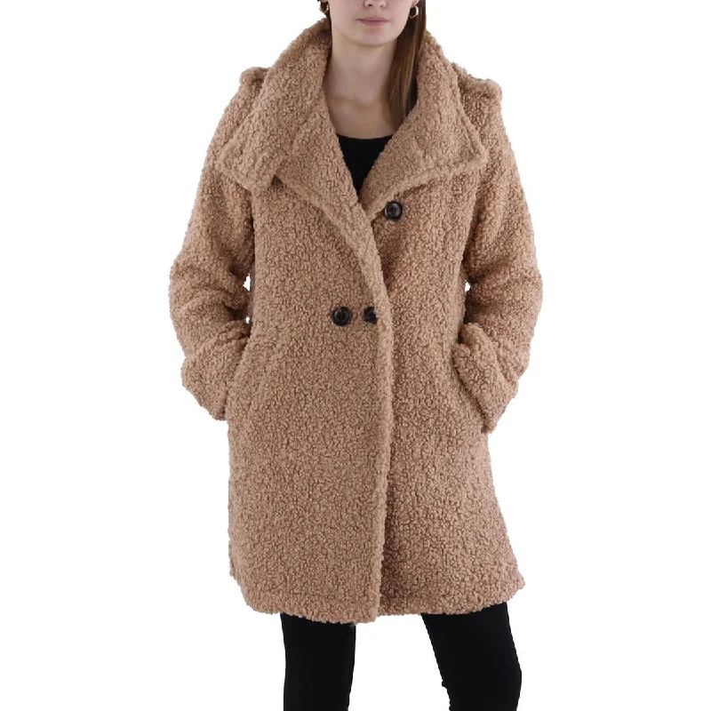 Sam Edelman Womens Faux Fur Cold Weather Teddy Coat