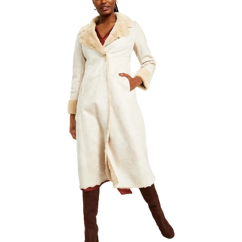 Via Spiga Womens Faux Fur Lined Maxi Walker Coat