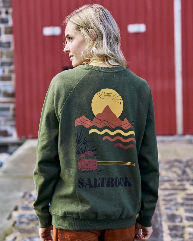 Winter Poster - Womens Recycled Oversized Sweat - Green