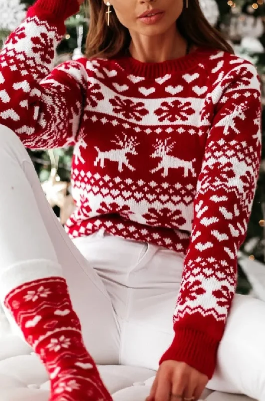 Ashley Red Knit Festive Jumper