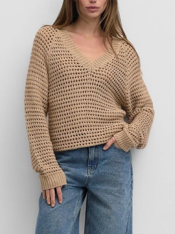 Camille Crochet Sweater Latte