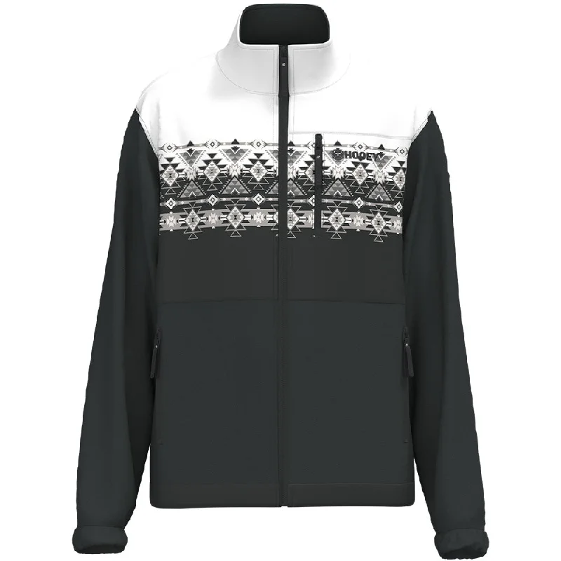 "Hooey Tech Fleece Jacket" Black/White Aztec