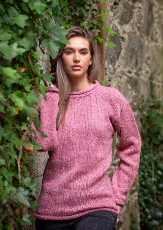 Ladies Roll Neck Sweater | Pink