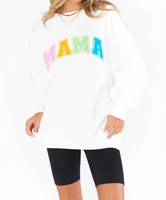 Mama Stanley Sweatshirt In White Multi