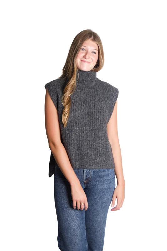 Megan Sweater Vest in Dark Grey