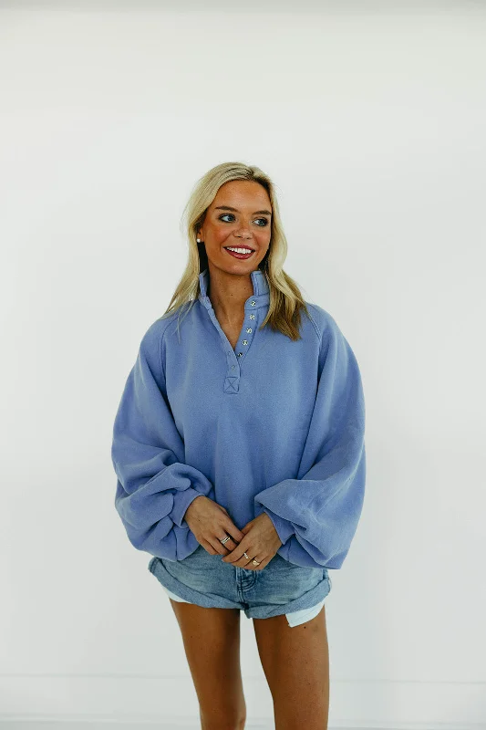 Piper Snap Sweatshirt - Blue