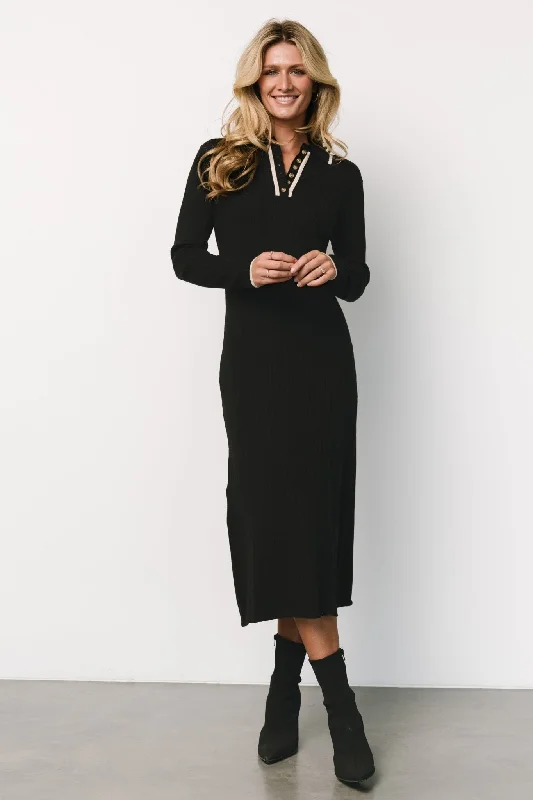 Shantel Polo Dress | Black + Cream