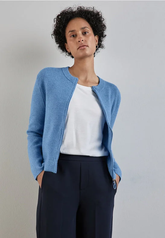 Street One Short Zip Cardigan in Blue or Green253823