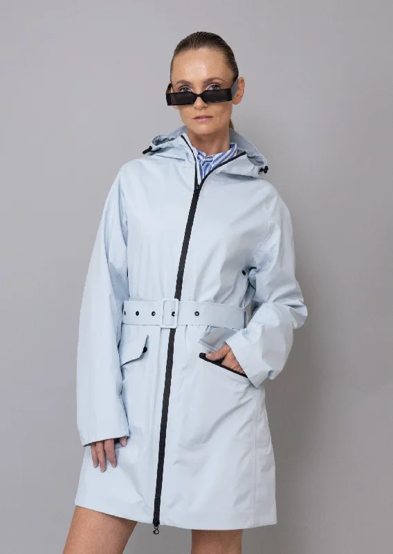 Ultra Lightweight Packable Parka - Light Blue